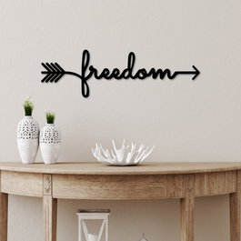 Wallity Freedom Escultura de Pared de Metal Negra